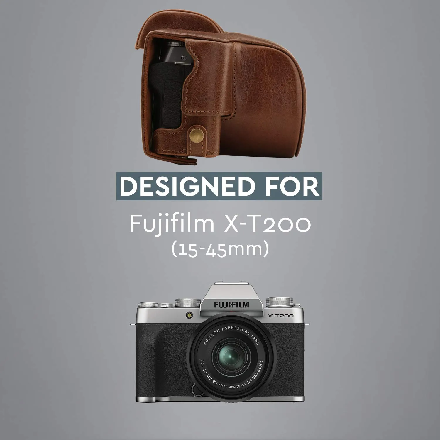 MegaGear MG1884 Ever Ready Custodia pelle Fujifilm X-T200 marrone
