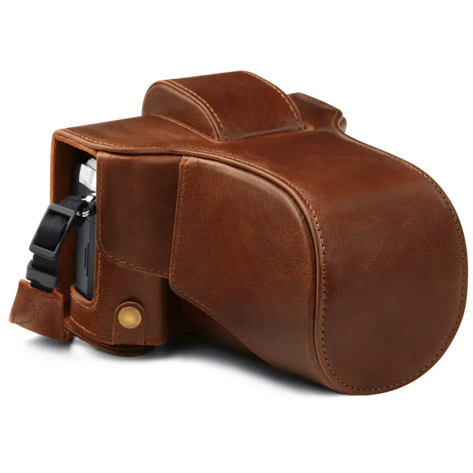 MegaGear Ever Ready E-M5 Mark III Custodia Pelle Marrone Vera Pelle