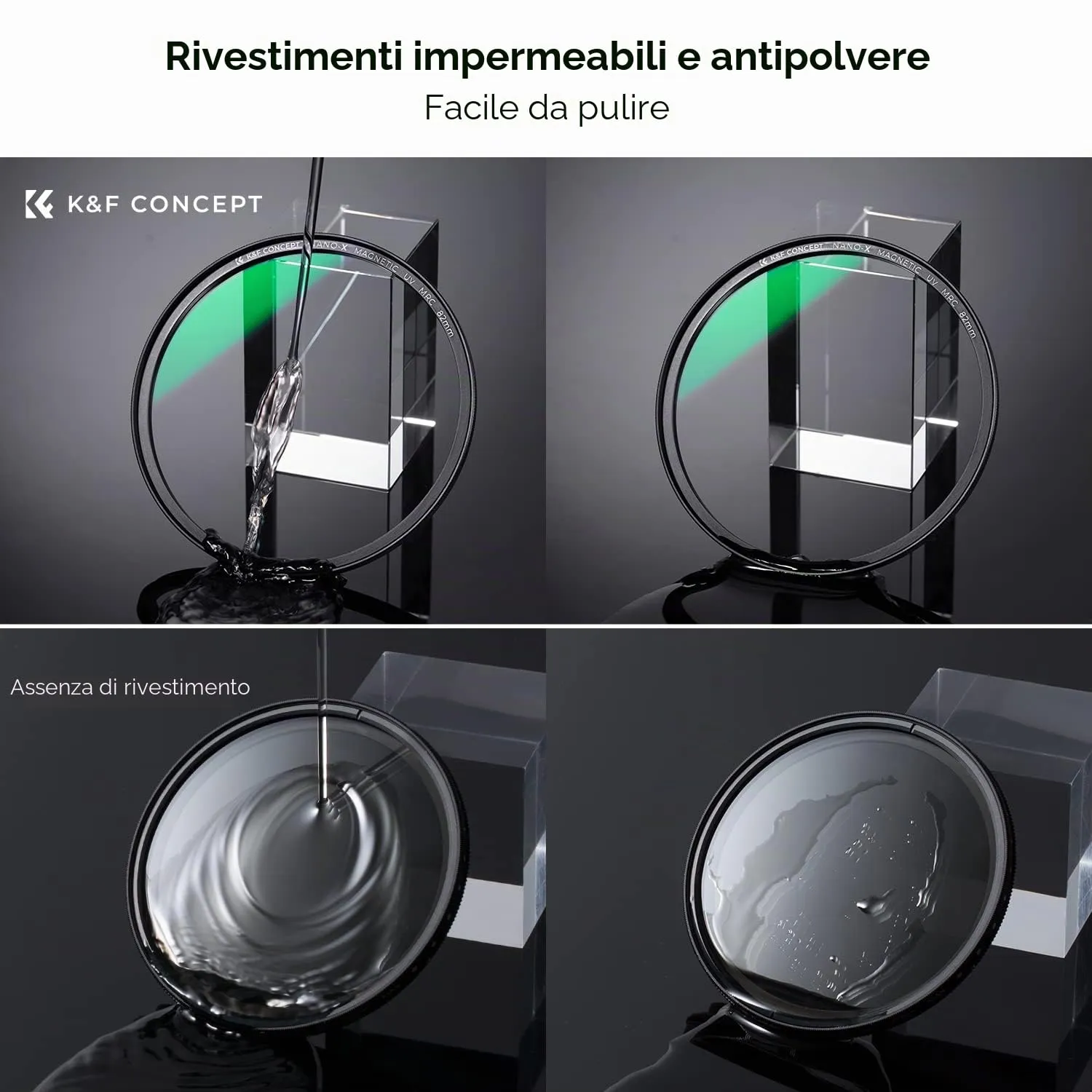 K&F Concept Nano-Xcel filtro UV magnetico 82mm + tappo