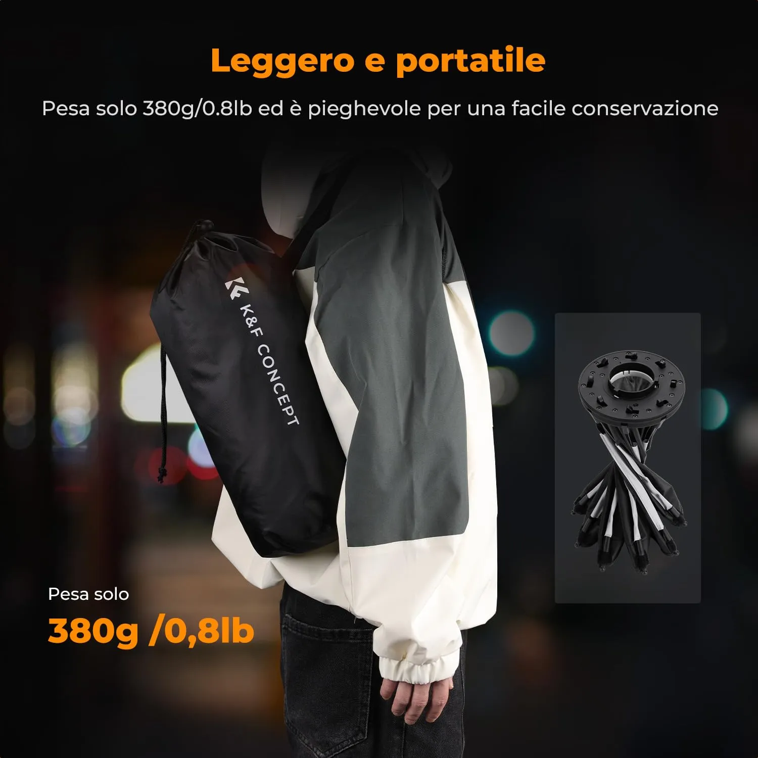 K&F Concept Mini Softbox Parabolico 40cm con Griglia Diffusore