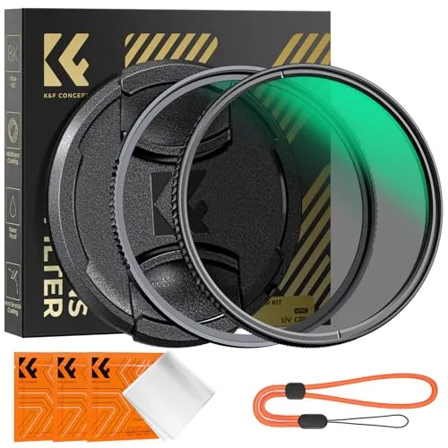 K&F Concept Nano-Xcel Kit Filtri UV+CPL 82mm con Tappi