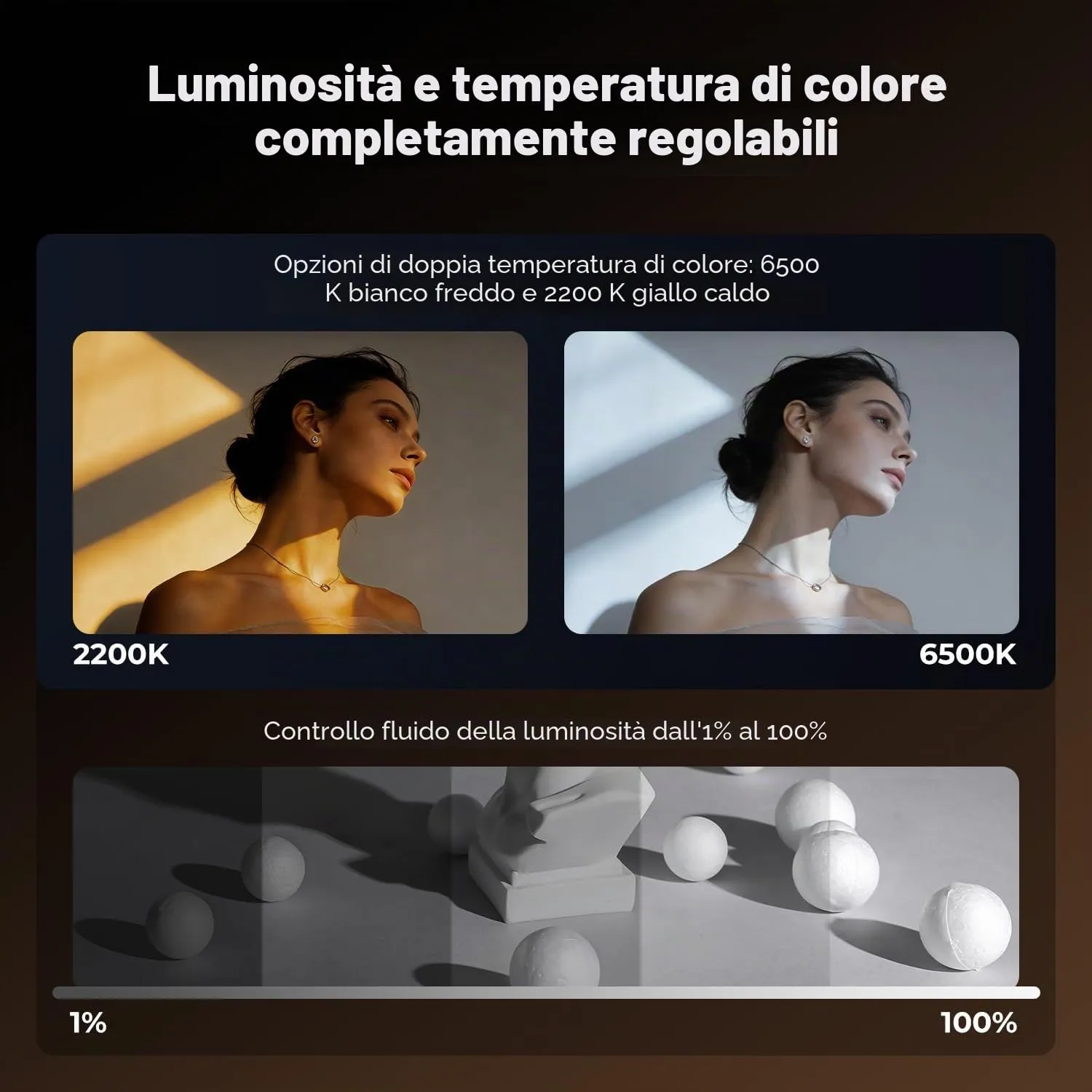 Concept SP25C torcia LED video 25W grigia CRI 96