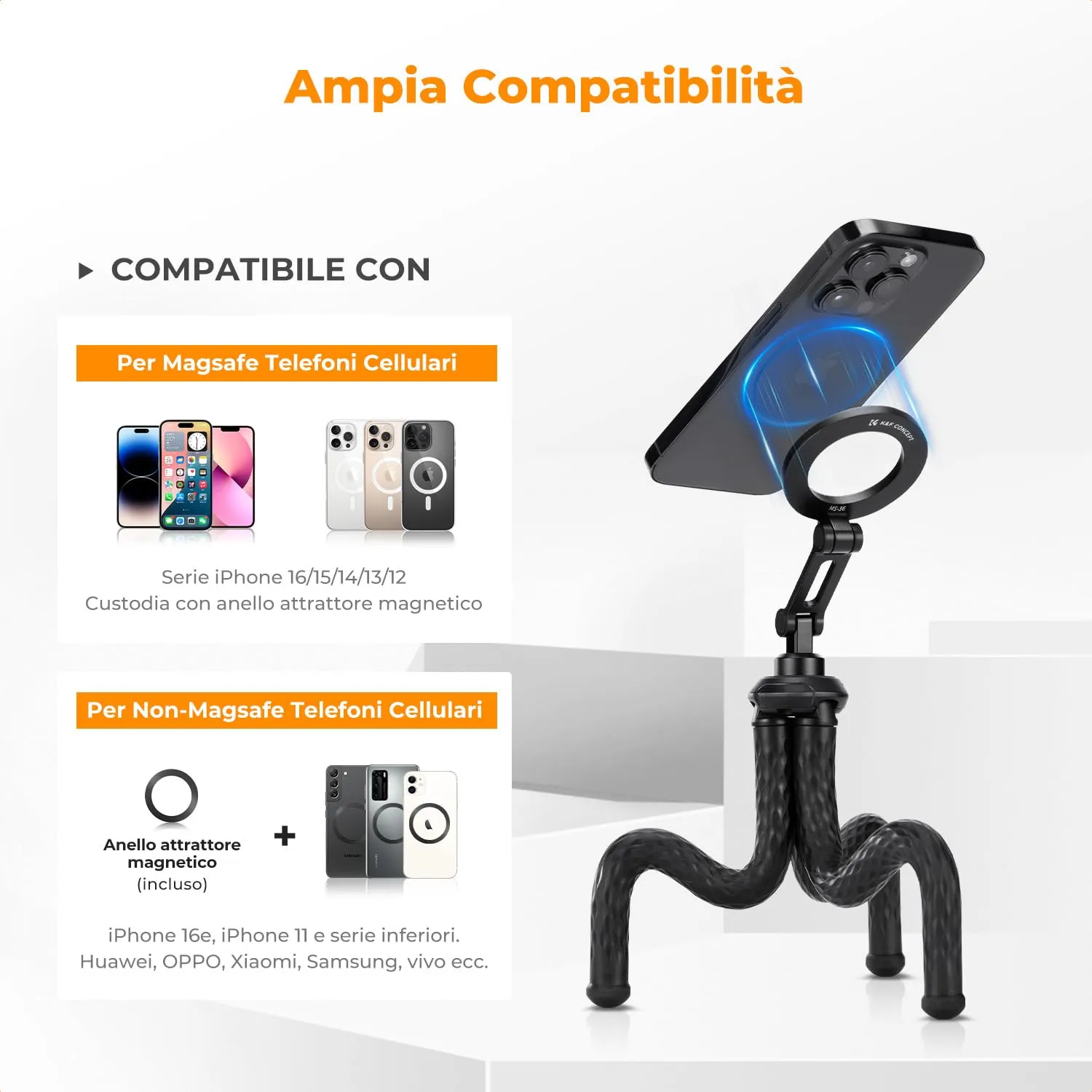 K&F Concept mini treppiede magnetico smartphone MagSafe