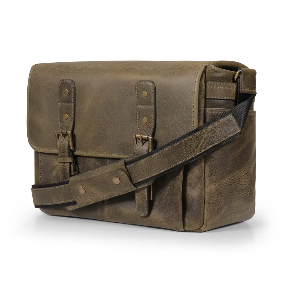 MegaGear Borsa messenger pelle uomo oliva laptop 13 pollici