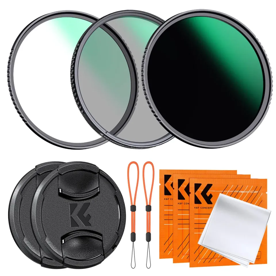 K&F Concept Nano-Dazzle Kit Filtri UV+CPL+ND1000 82mm