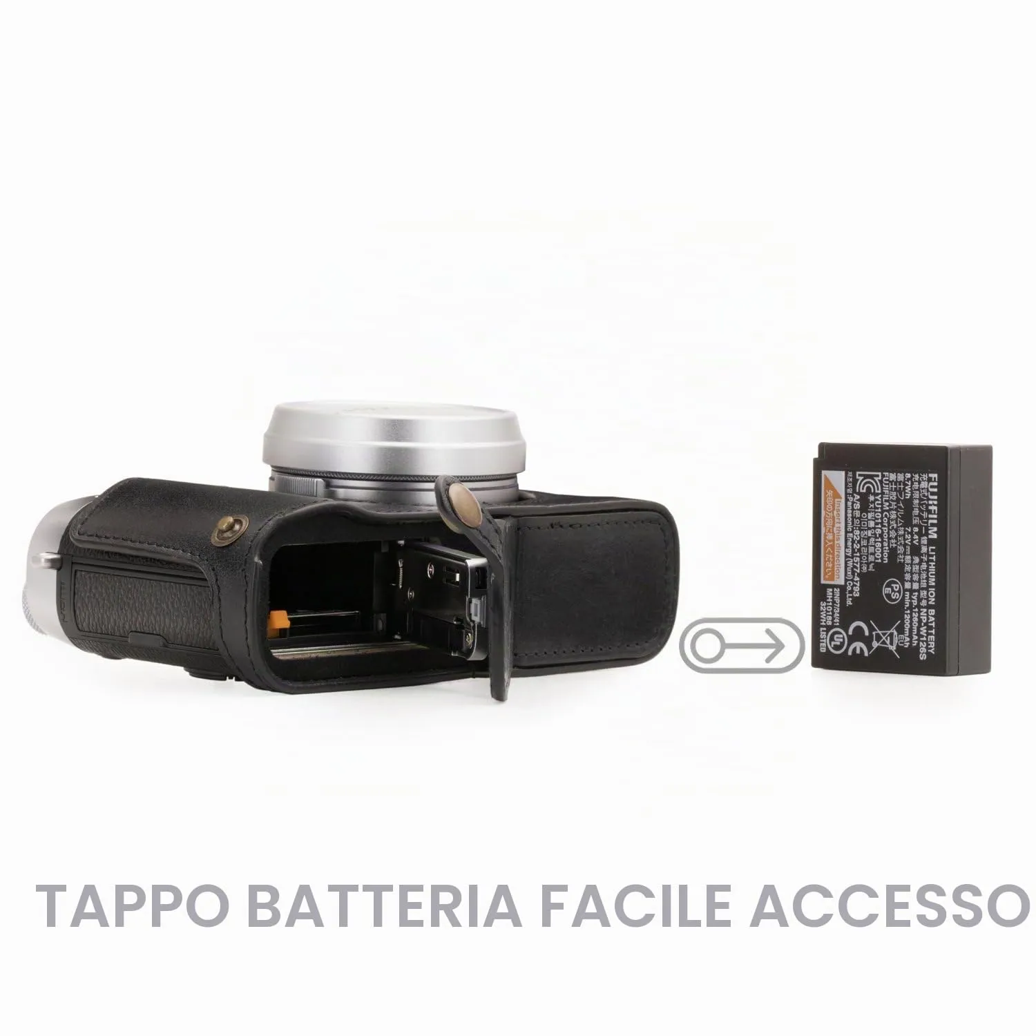 MegaGear Ever Ready Fujifilm X100F Mezza Custodia Pelle Nera
