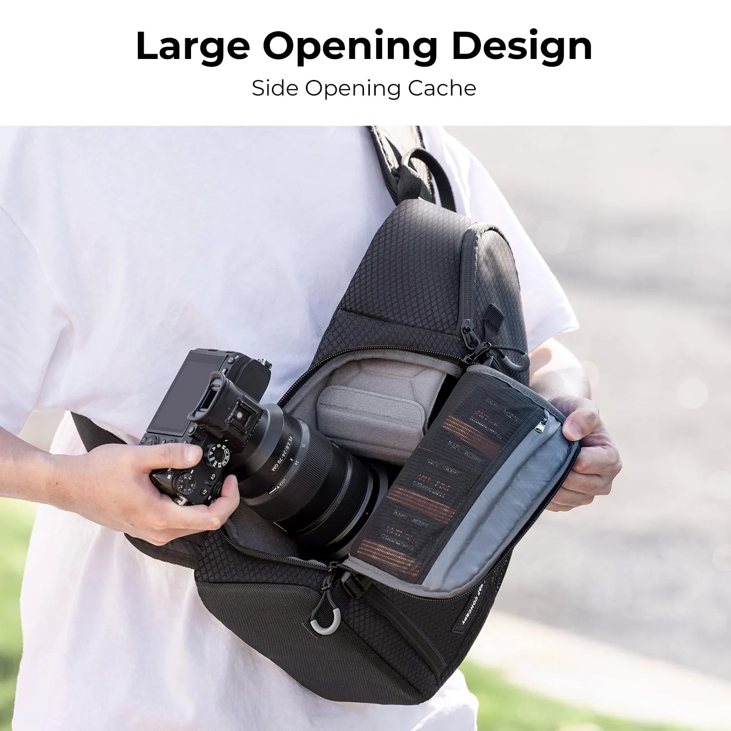 K&F Concept borsa fotografica tracolla M nera impermeabile