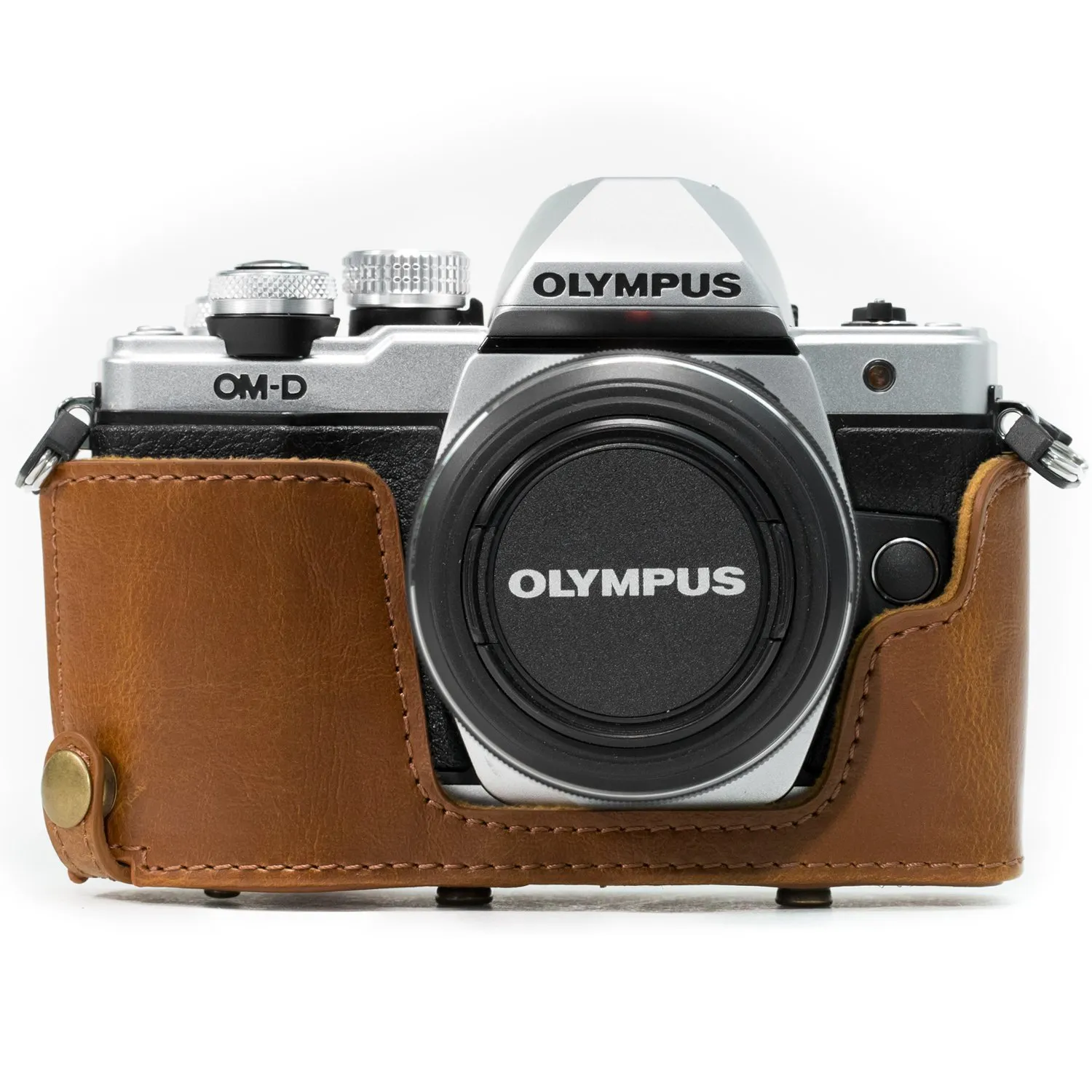 MegaGear MG995 Custodia Pelle Olympus E-M10 Mark II Marrone Chiaro