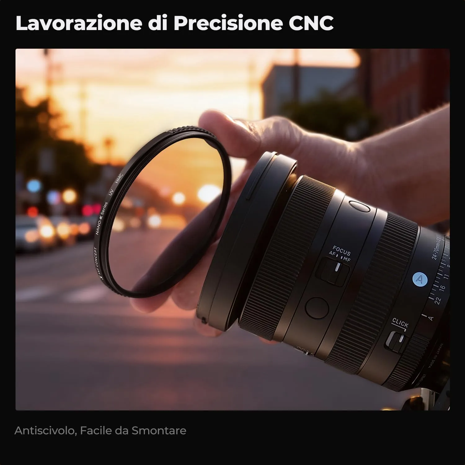K&F Concept Nano-Klear filtro UV 67mm protezione slim