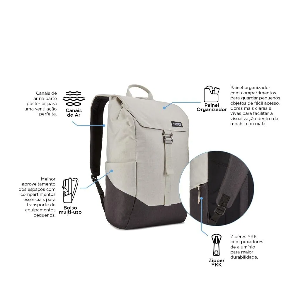 Thule Lithos 16L Zaino Laptop 15" Grigio imbottito