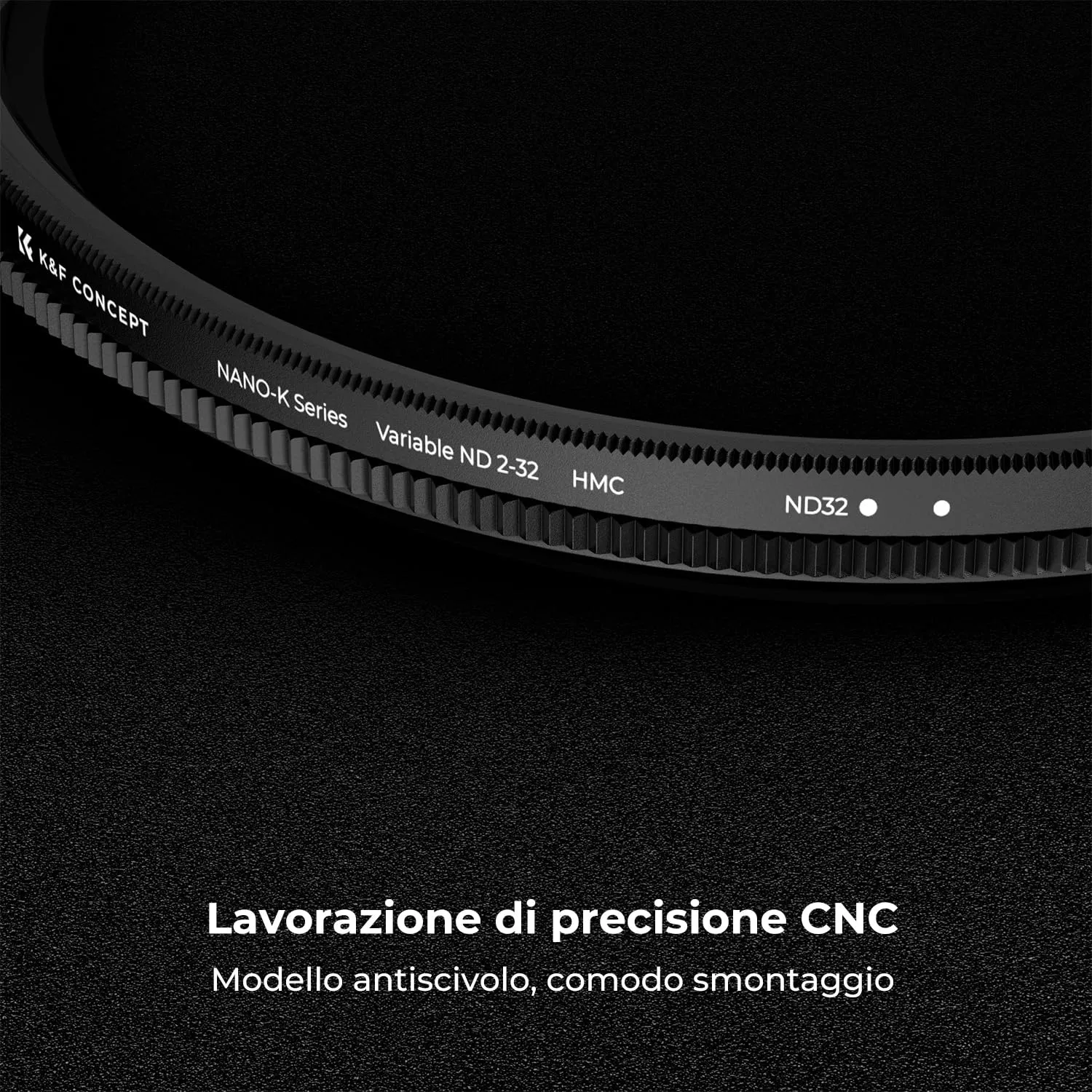 K&F Concept Nano-Klear 37mm Filtro ND Variabile ND2-32 1-5 Stop