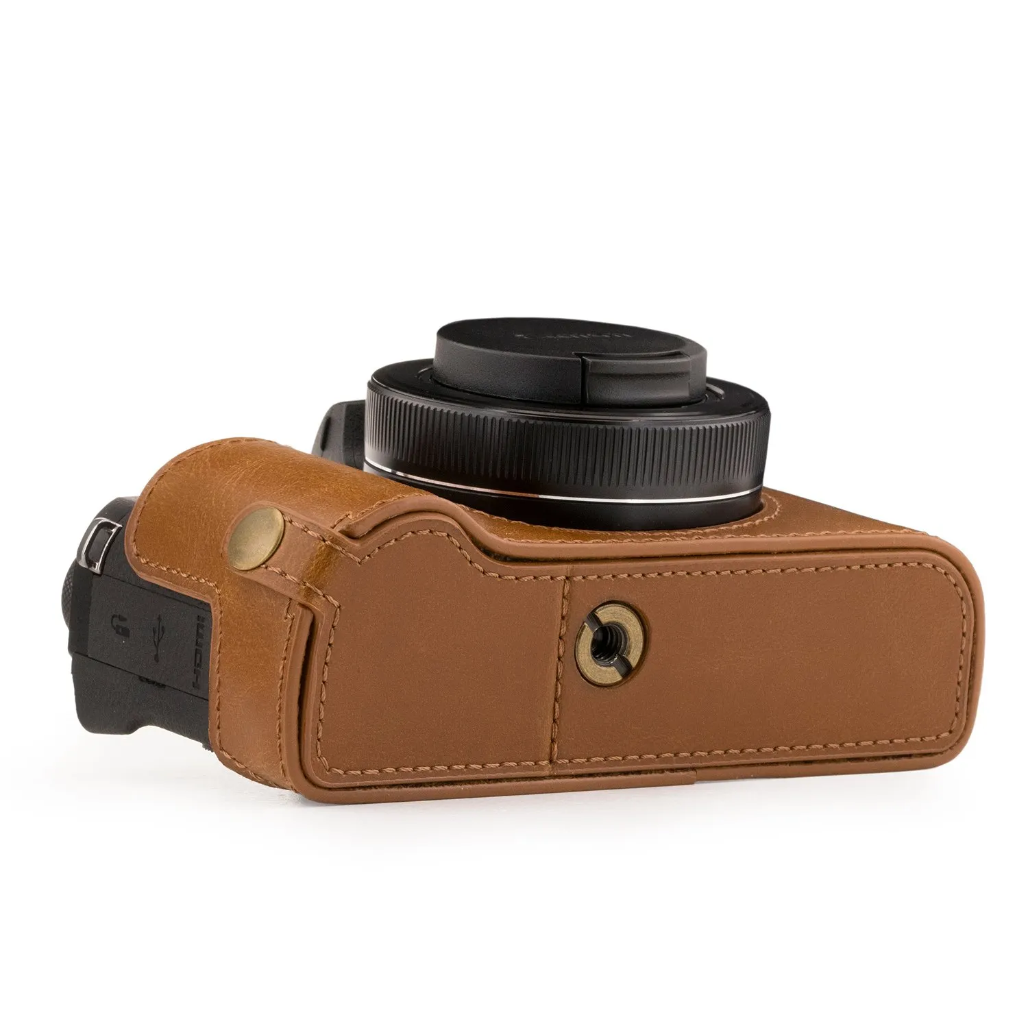 MegaGear MG1389 mezza custodia Canon G1 X III marrone chiaro