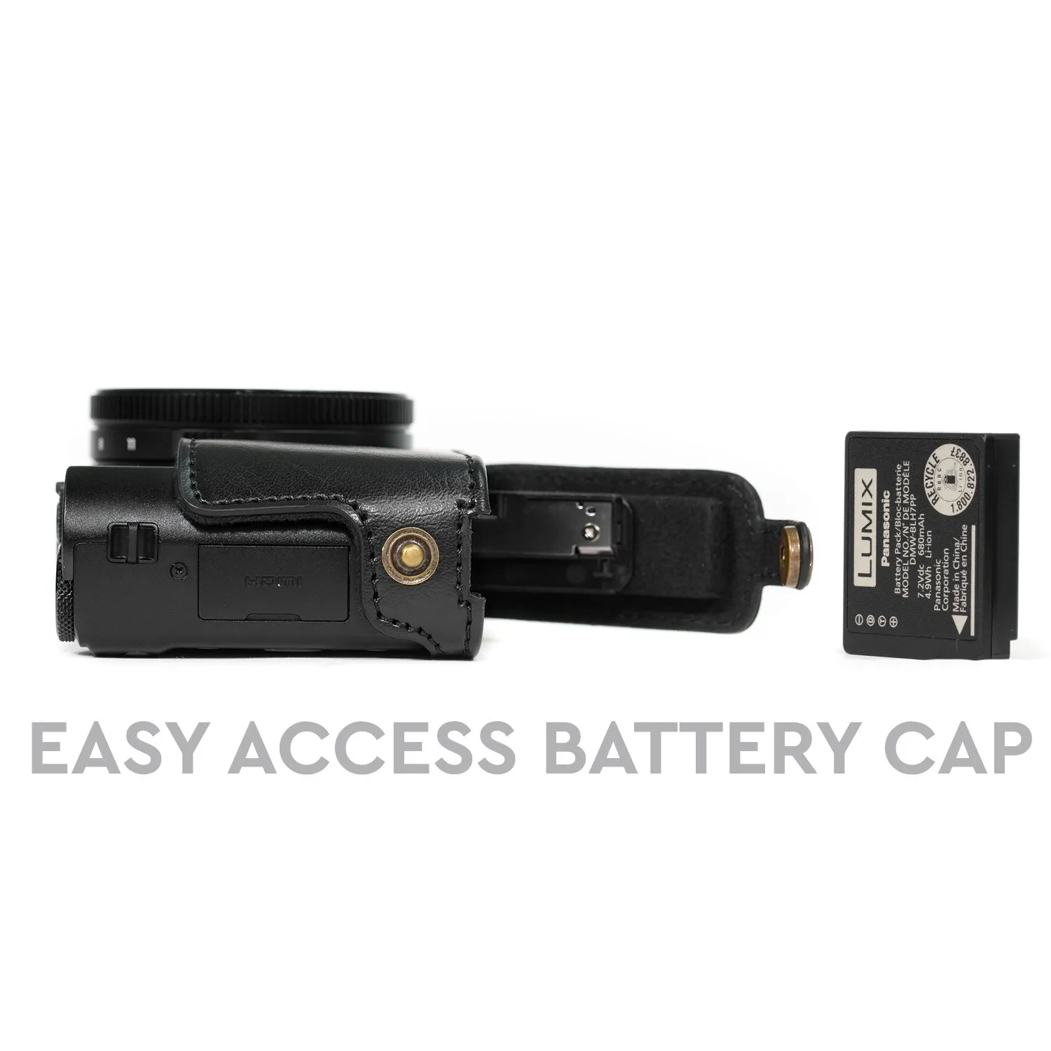MegaGear MG1132 custodia pelle Lumix LX10 nero compatta