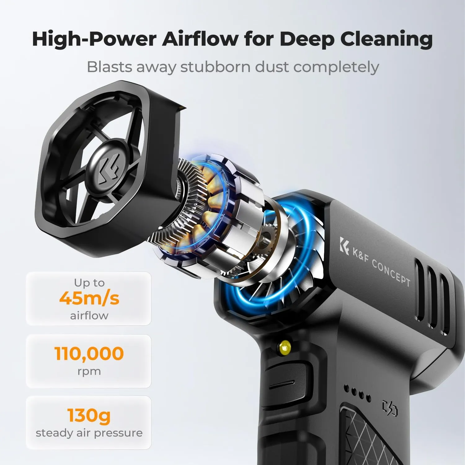 K&F Concept Soffiatore Aria Compressa 110K 3 Velocità LED