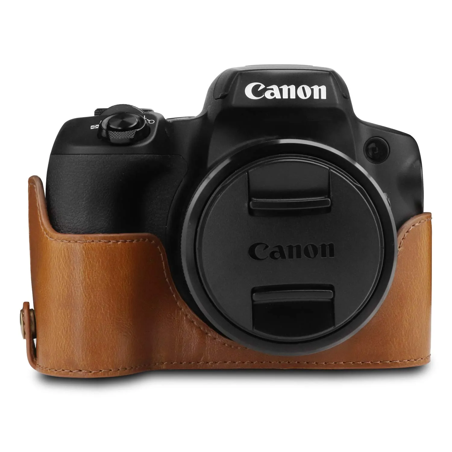 MegaGear Custodia Finta Pelle Canon SX70 HS Marrone Chiaro
