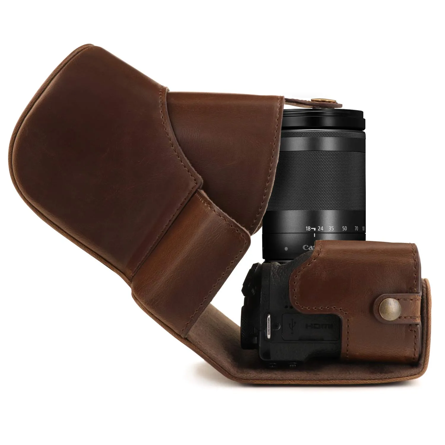 MegaGear Ever Ready M6 II custodia finta pelle marrone scuro
