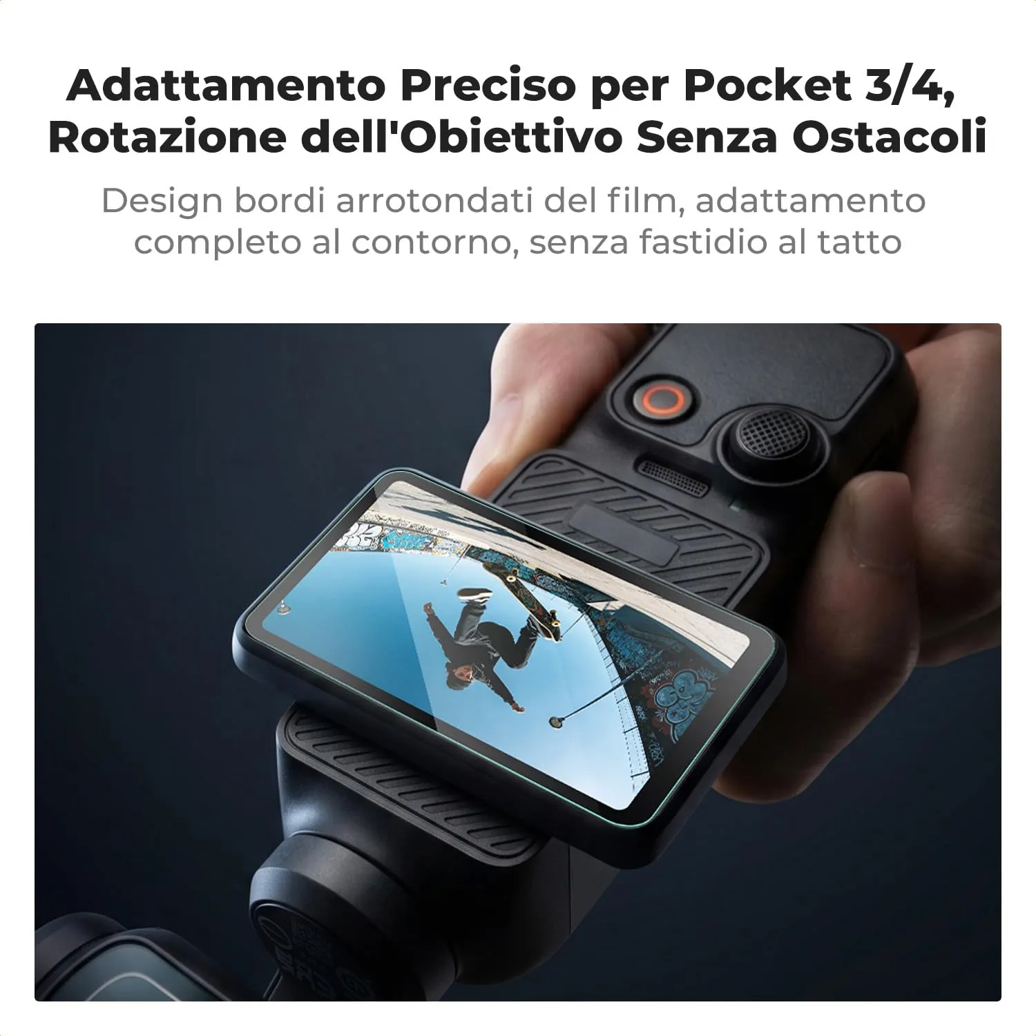 K&F Concept vetro temperato DJI Pocket 3 set 2 pezzi 9H