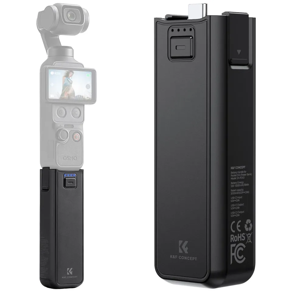 K&F Concept impugnatura batteria 5000mAh per Osmo Pocket 3/4