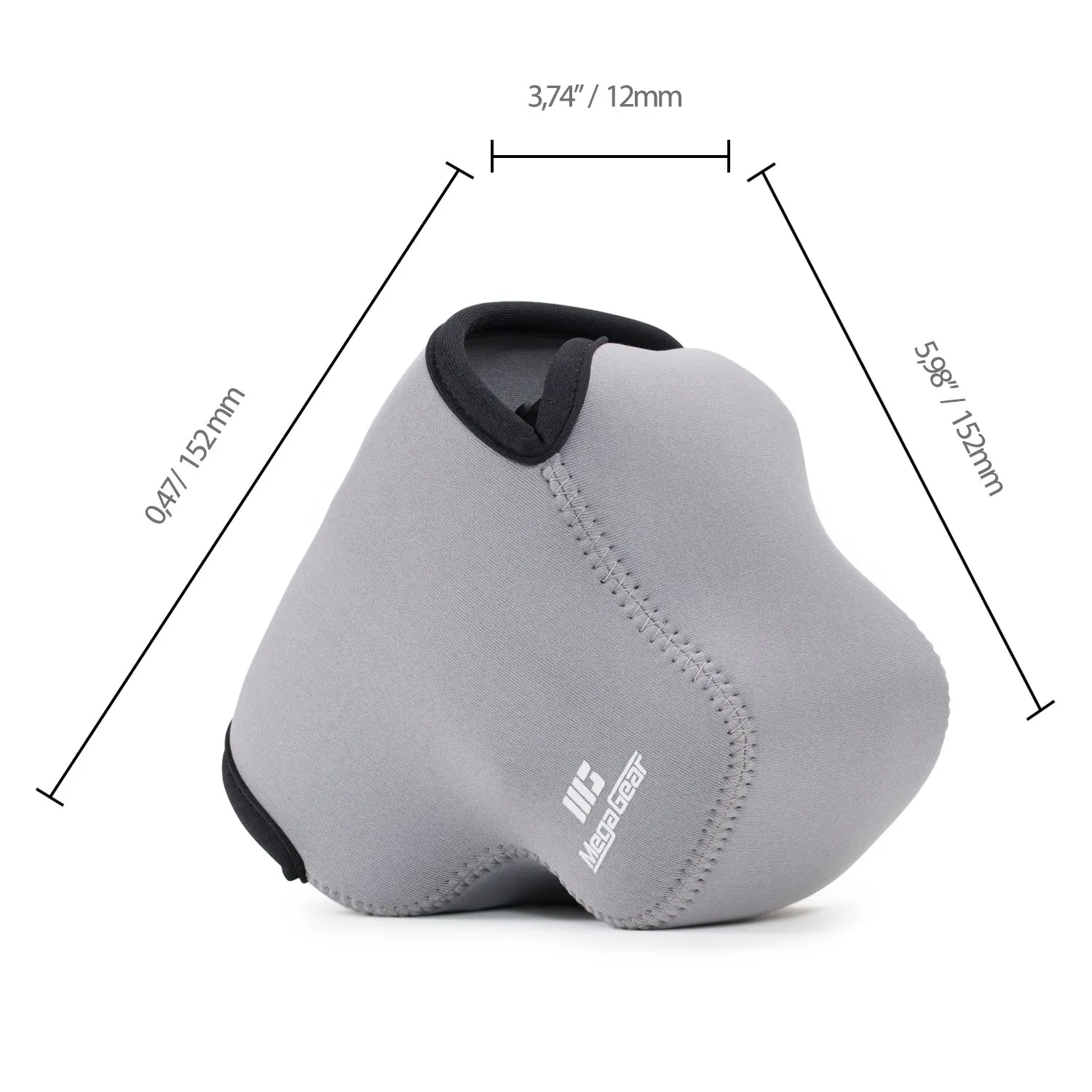 MegaGear MG628 Custodia Neoprene Panasonic FZ300 grigio