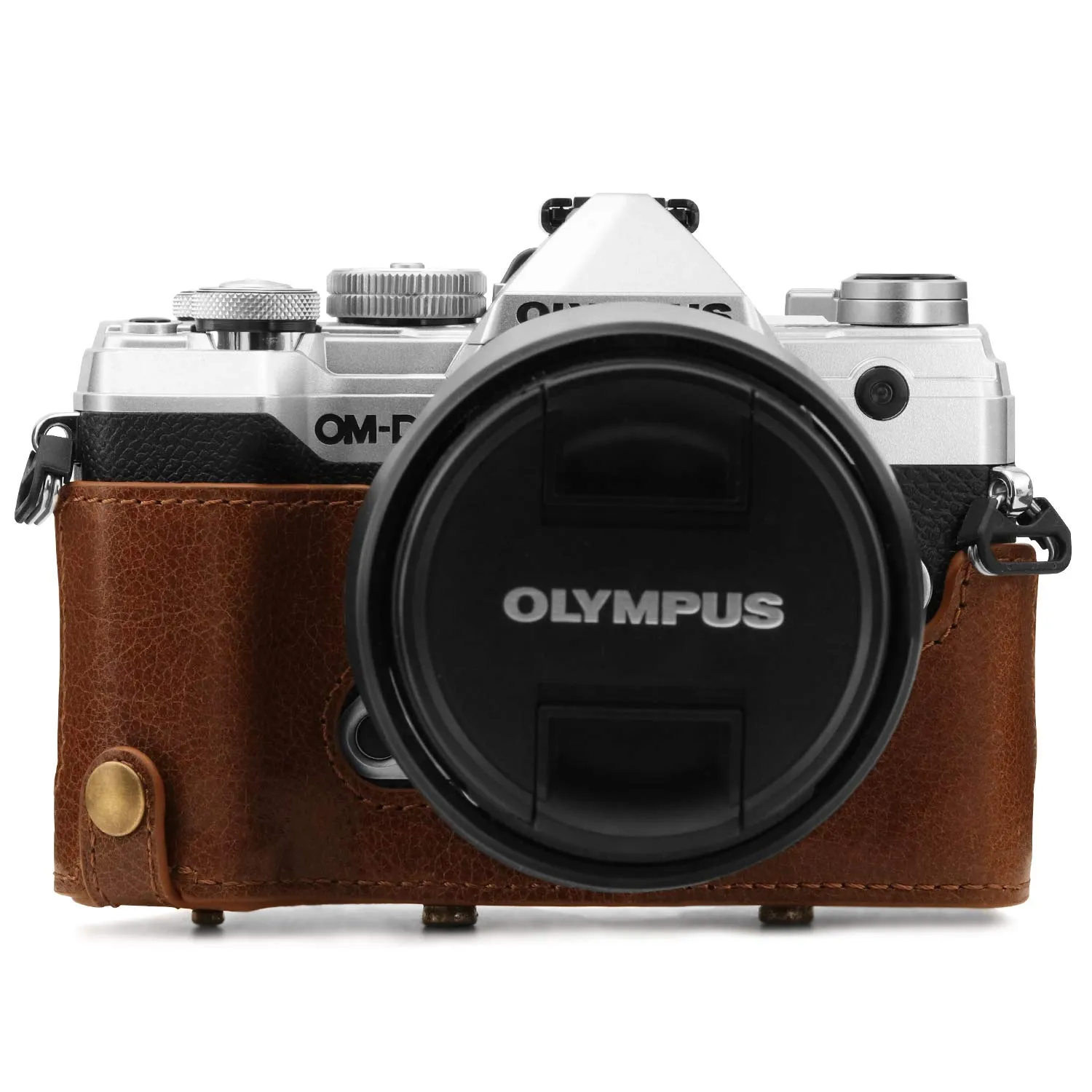 MegaGear Ever Ready E-M5 Mark III Custodia Pelle Marrone Vera Pelle