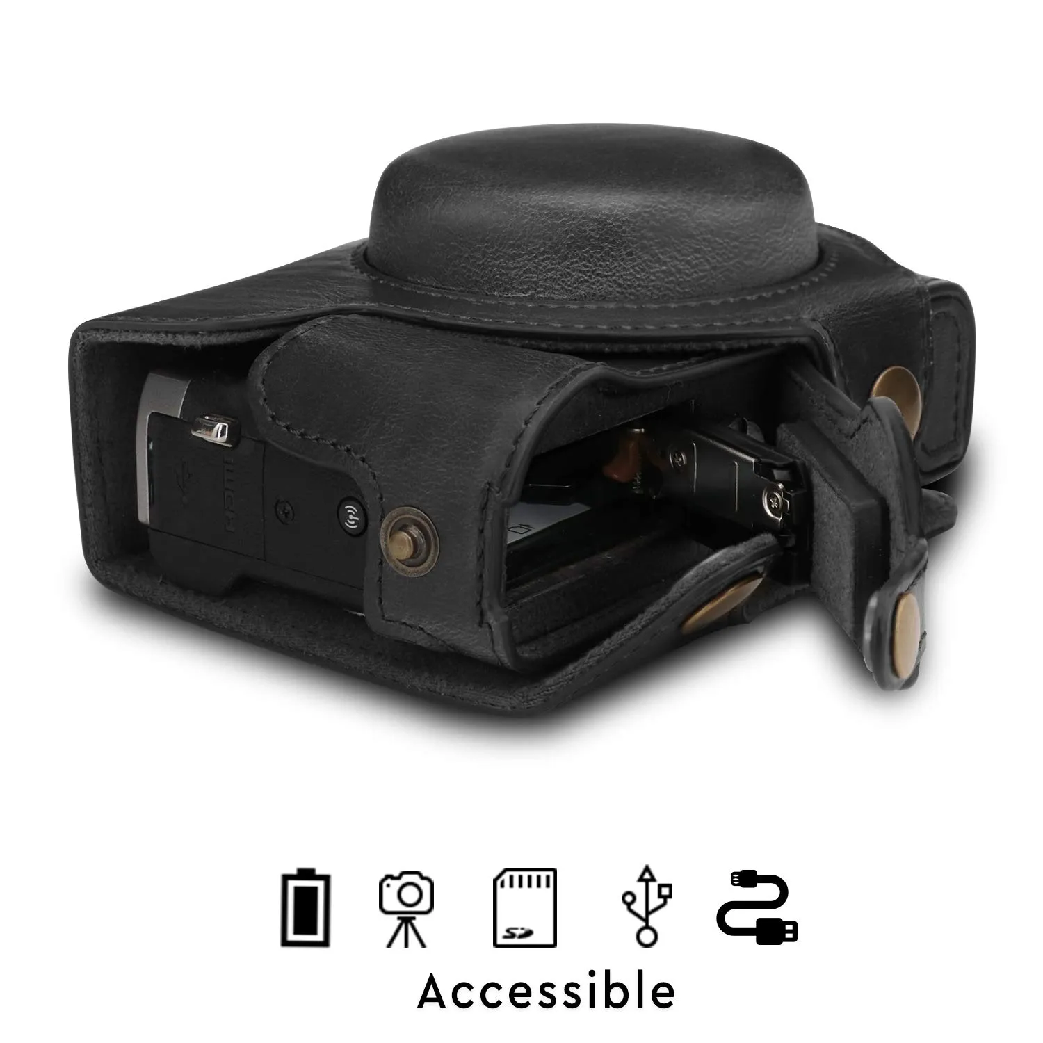 MegaGear Canon G7X Mark III custodia fotocamera nera