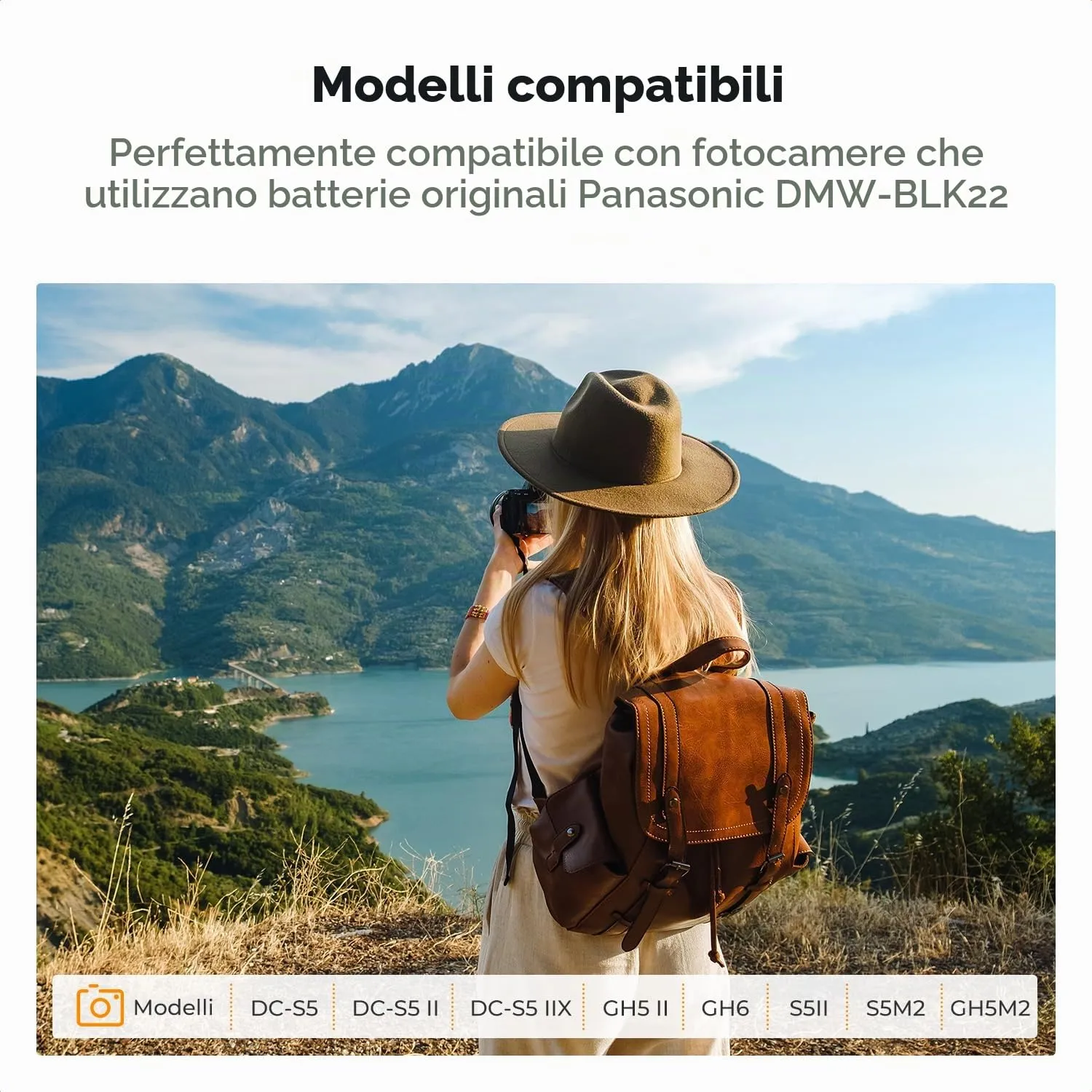 K&F Concept DMW-BLK22 batteria fotocamera 2x2400mAh kit caricatore