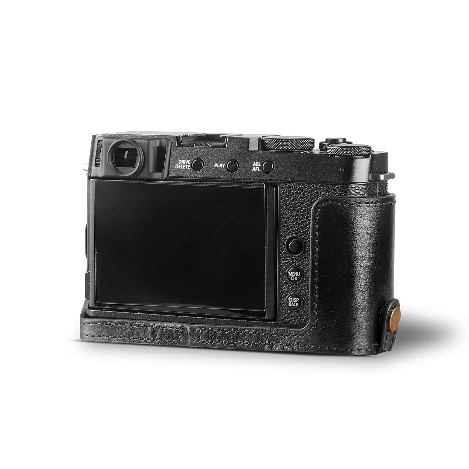 MegaGear X-E4 Custodia Pelle Nera Vera Pelle Ever Ready
