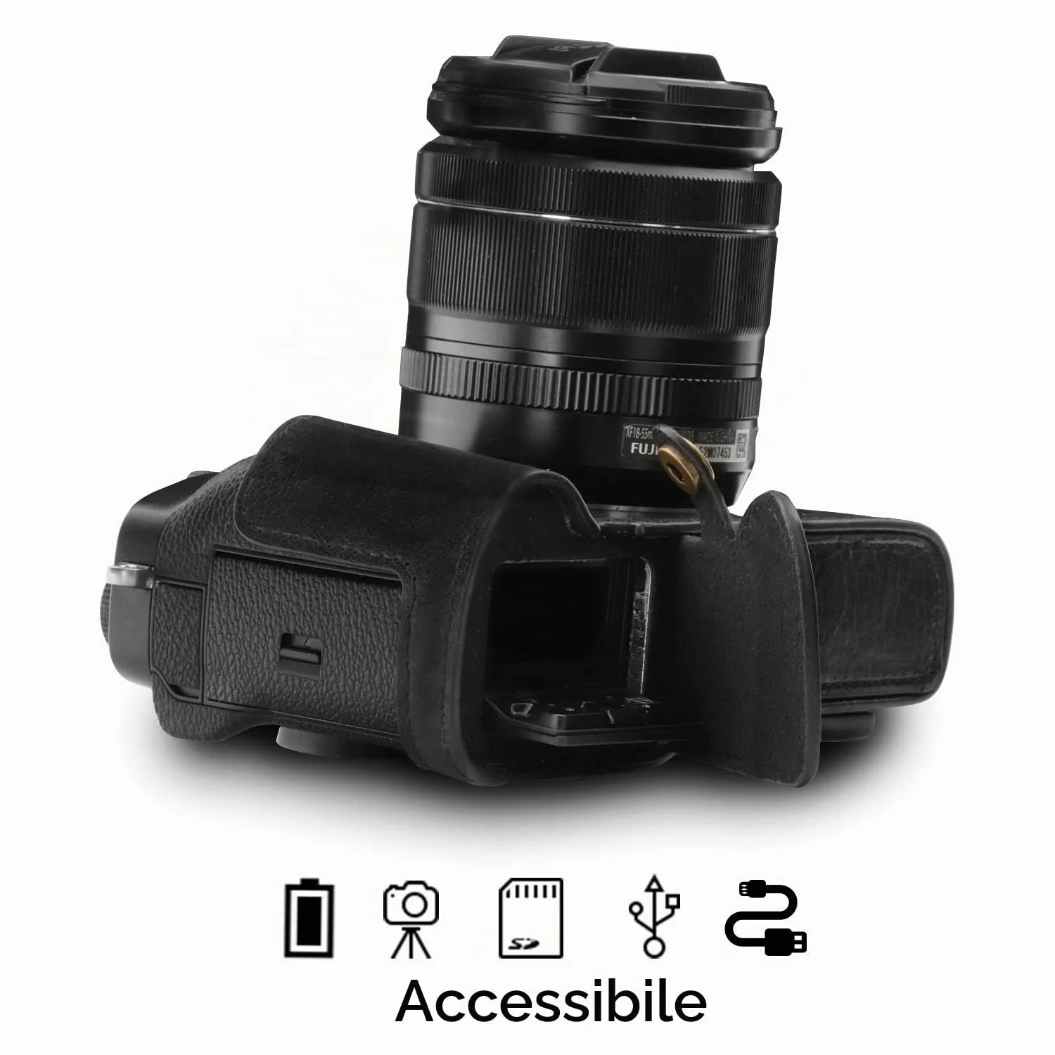 MegaGear Fujifilm X-T3 custodia vera pelle Ever Ready trasparente