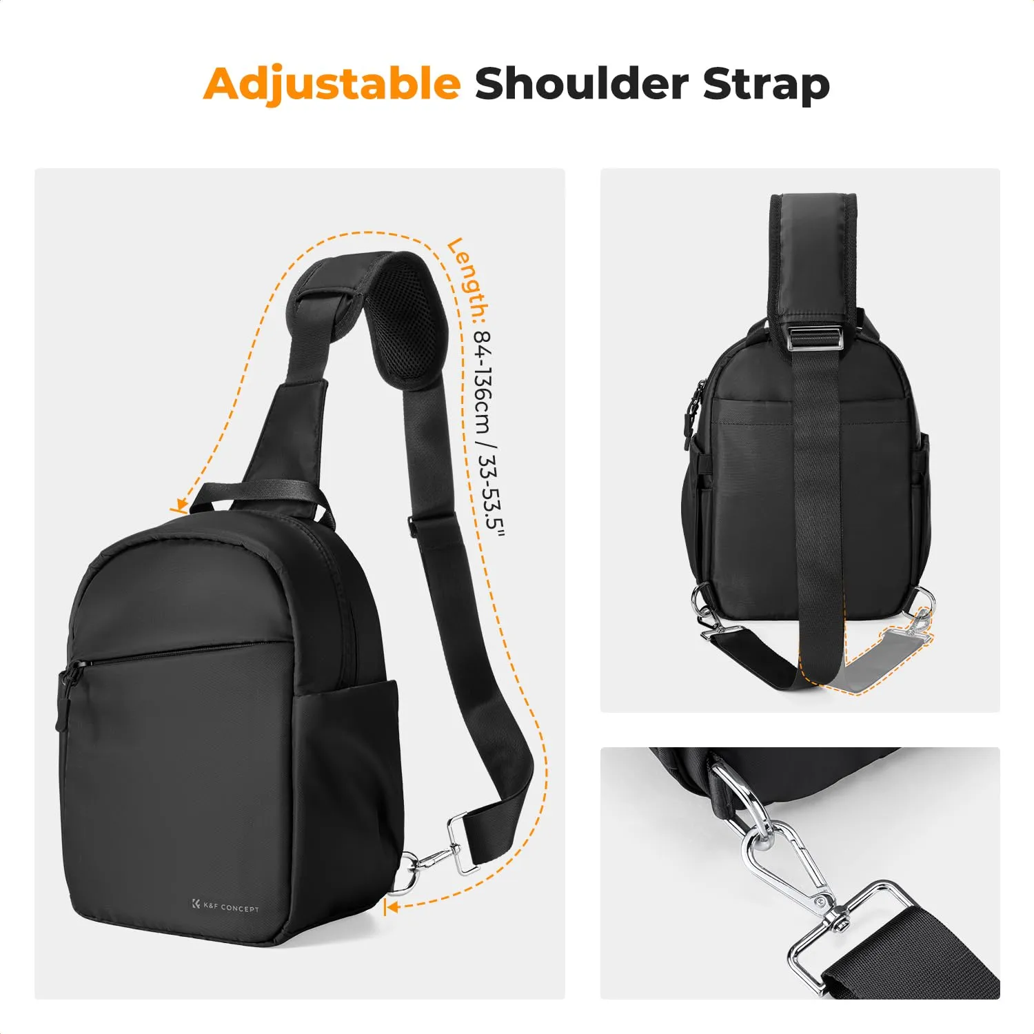 K&F Concept borsa fotografica monospalla nera impermeabile