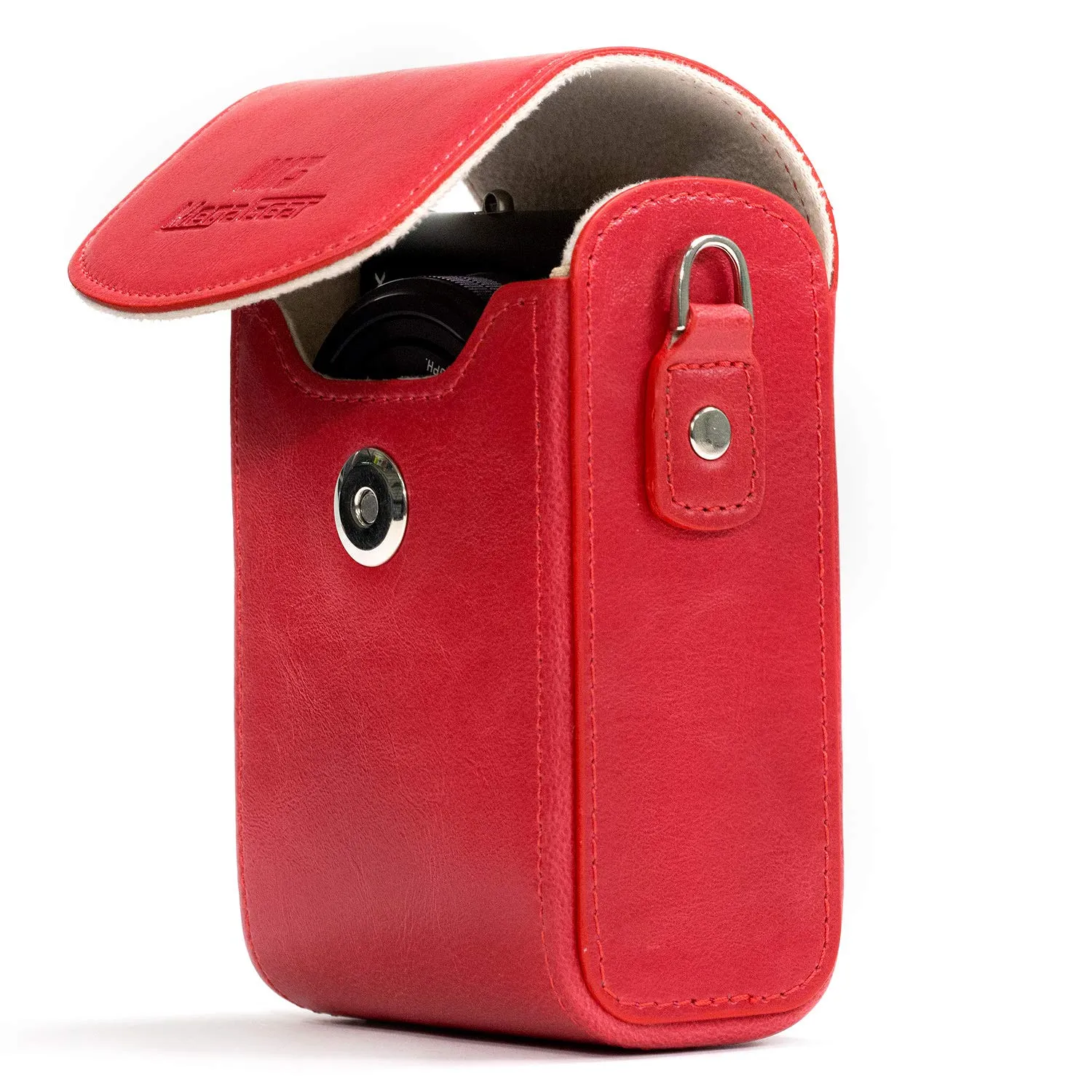 MegaGear MG1431 Lumix ZS200 custodia pelle rossa
