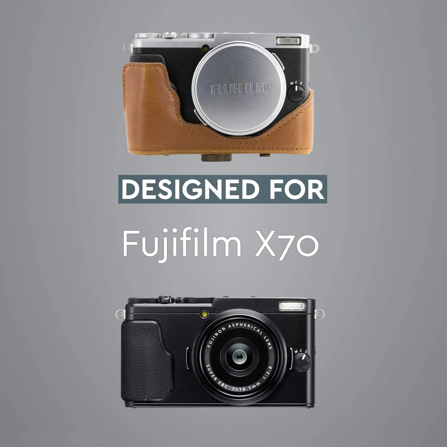 MegaGear MG710 X70 custodia fotocamera marrone chiaro flip