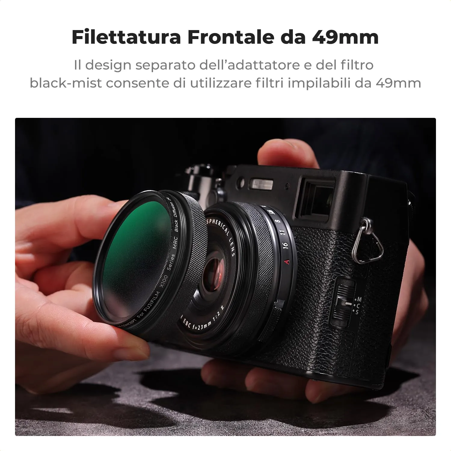 K&F Concept Nano-Xcel filtro Black Mist 1/4 Fuji X100 nero