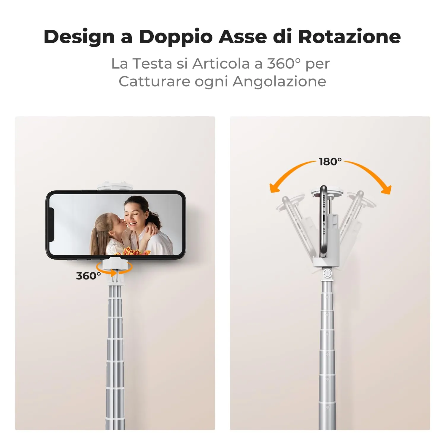 K&F Concept Bastone Selfie Treppiede 175cm Bianco