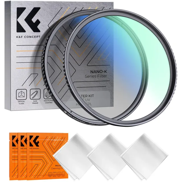 K&F Concept Nano-Klear UV CPL 49mm kit filtri protezione