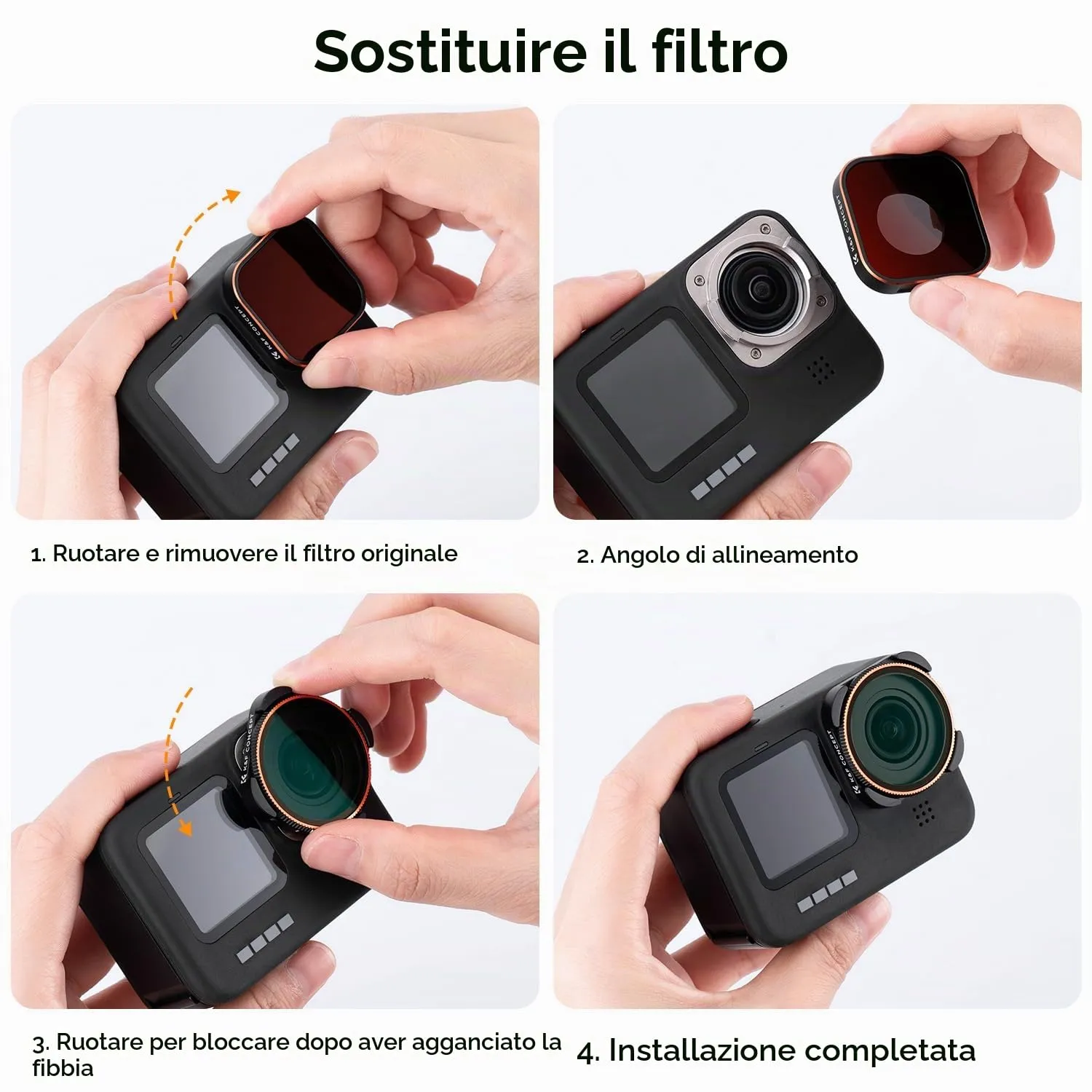 K&F Concept Standard Day-Kit filtri GoPro 4 pezzi CPL ND