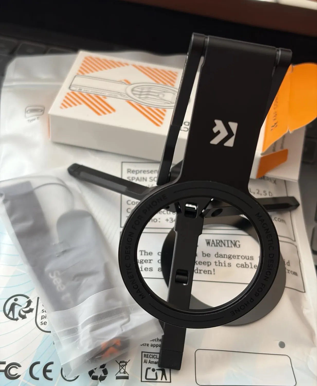 K&F Concept Mini Treppiede Magnetico Smartphone Argento 7mm