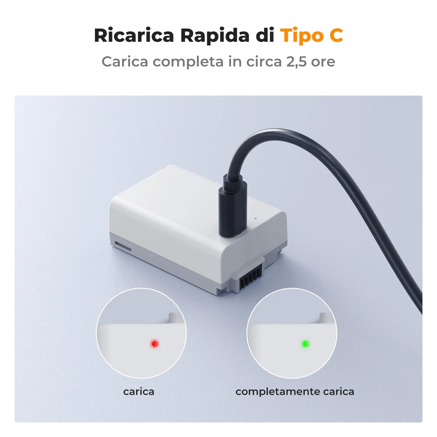 K&F Concept EN-EL25 batteria 1250mAh USB-C per Nikon Z30 Z50