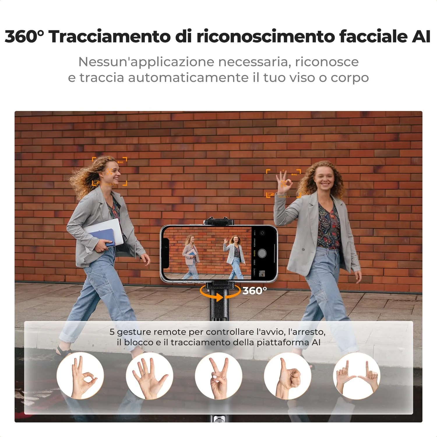Concept Asta Selfie 180cm Treppiede Smartphone con Luce Anello