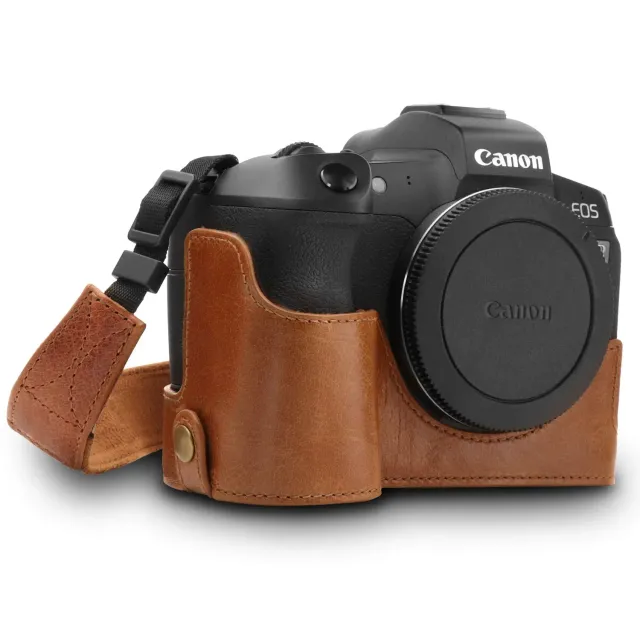 MegaGear Canon EOS R mezza custodia pelle marrone ever ready