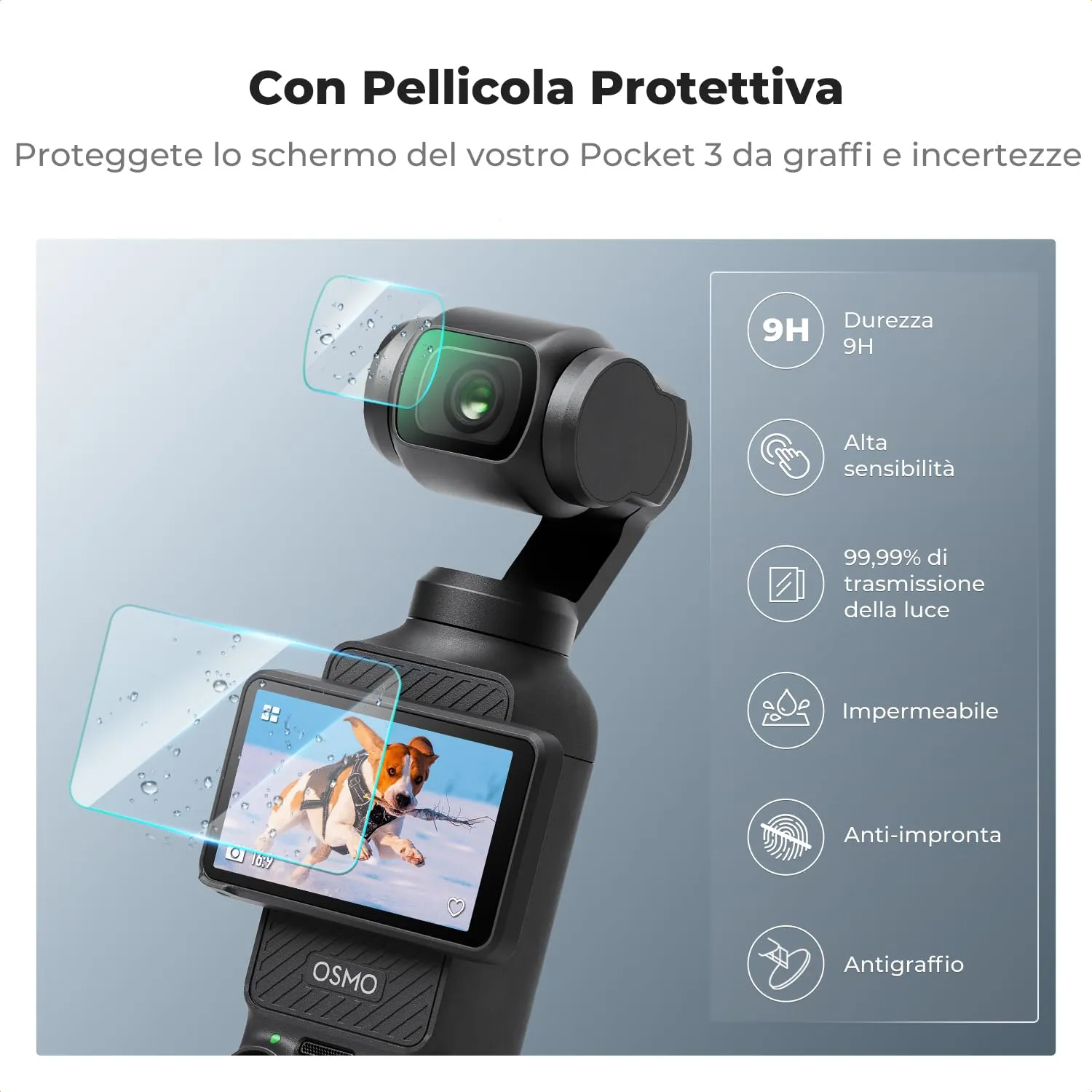 K&F Concept cover silicone DJI Osmo Pocket 3 kit 5 pezzi