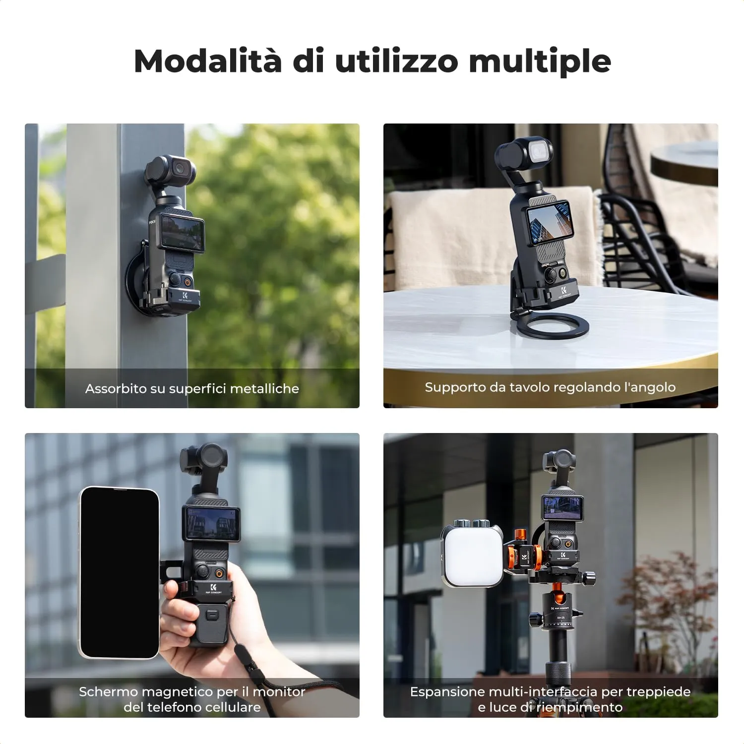 K&F Concept supporto magnetico alluminio DJI Pocket 3