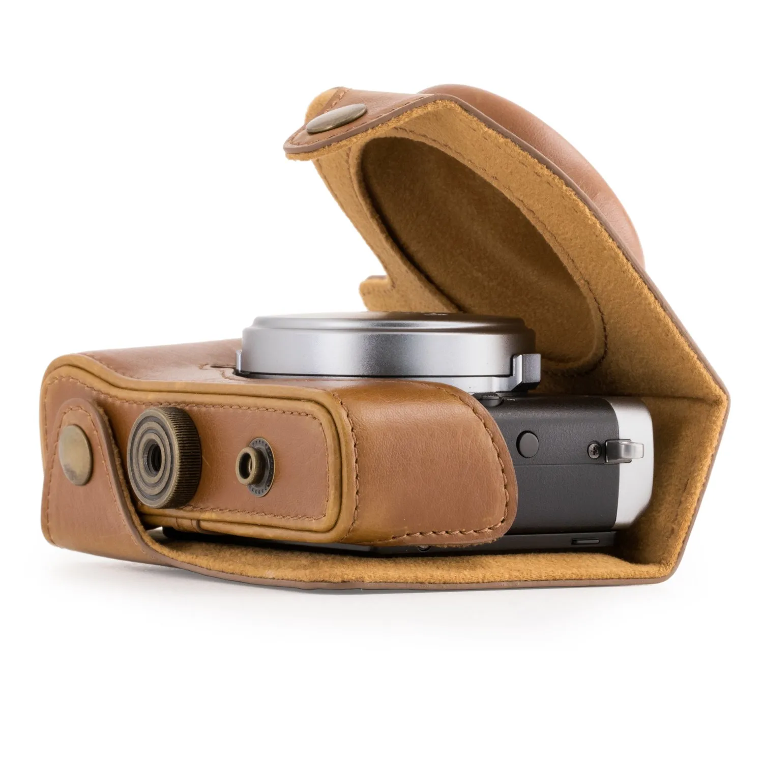 MegaGear MG710 X70 custodia fotocamera marrone chiaro flip