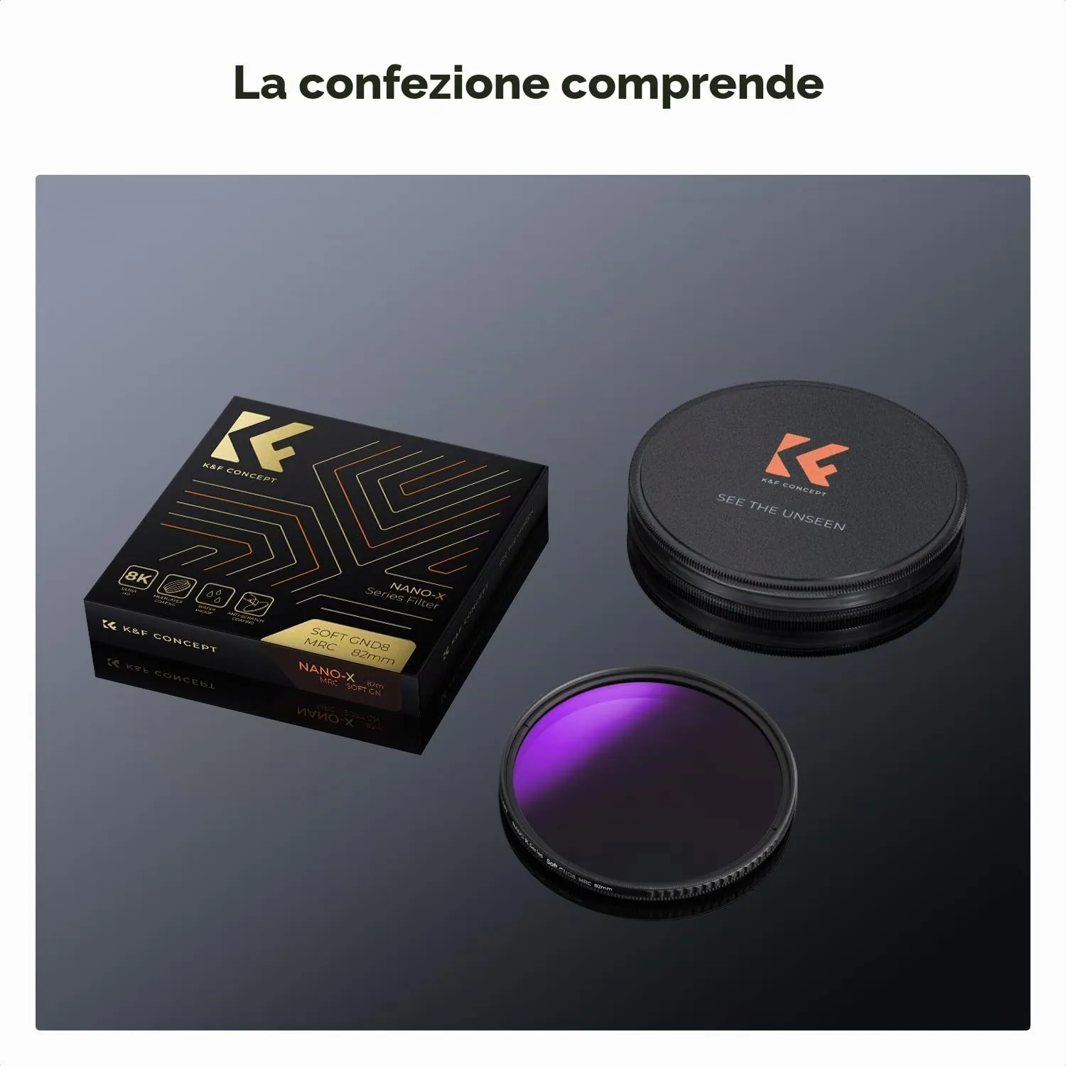 K&F Concept Filtro GND8 Graduato Soft 82mm 3 Stop