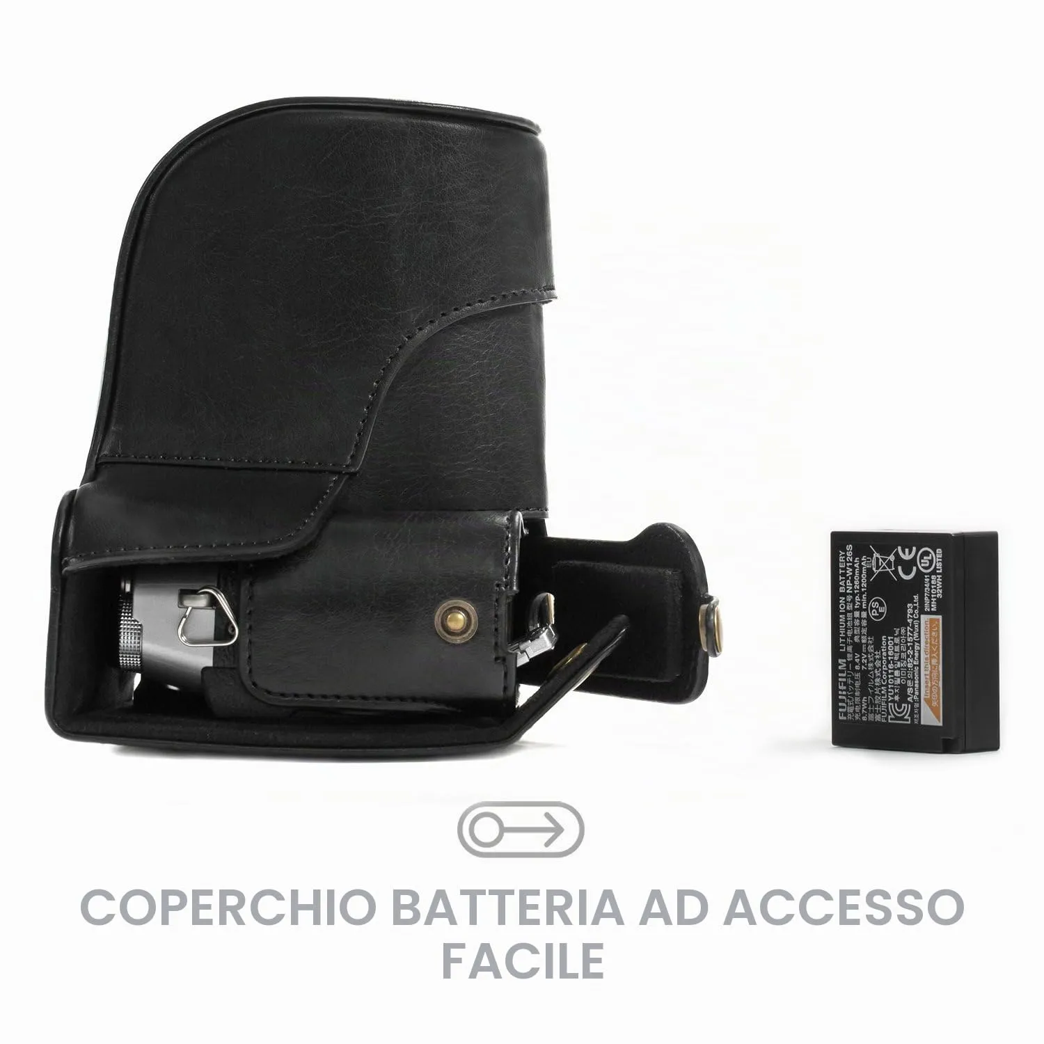MegaGear MG576 Single custodia ecopelle X-T20 nero