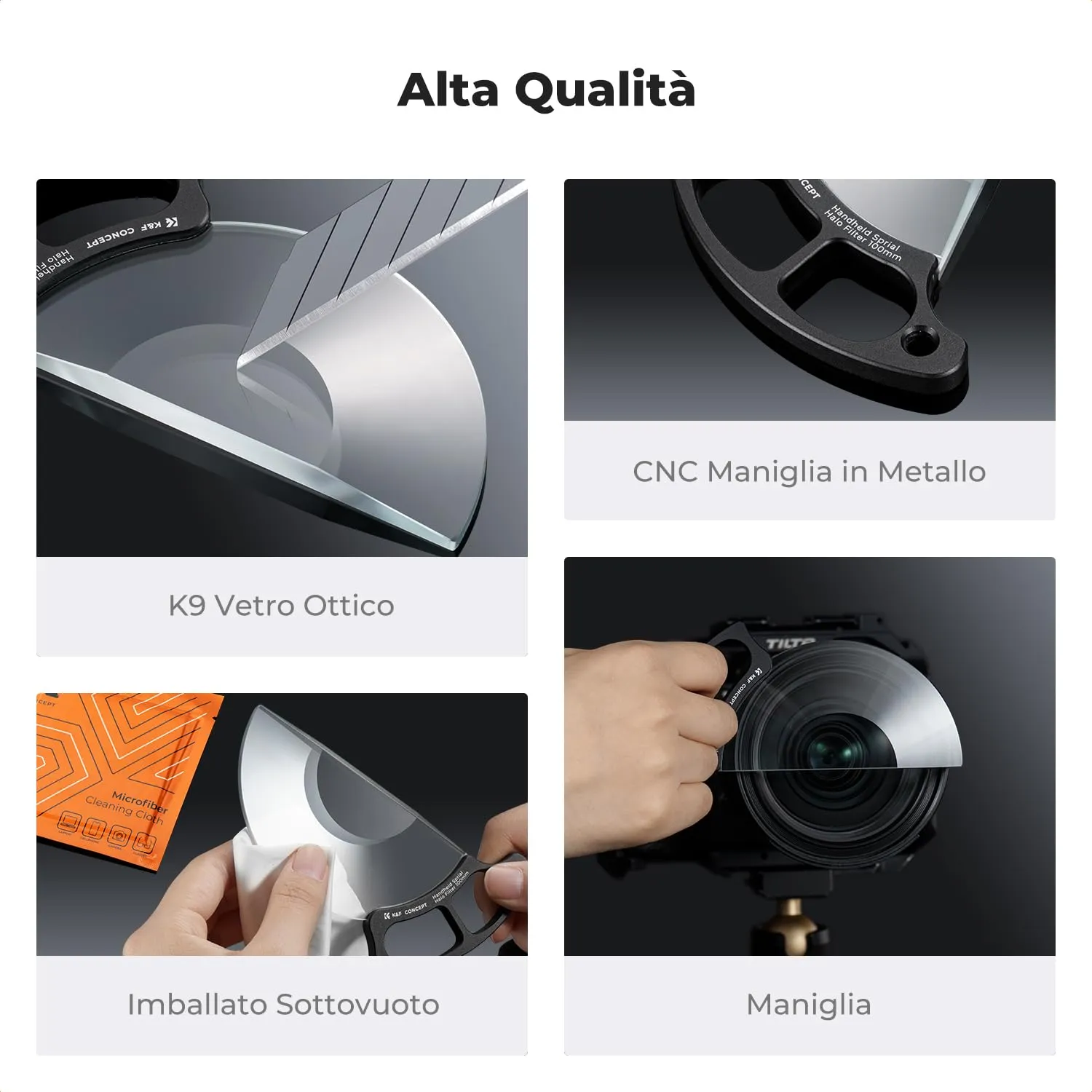K&F Concept Nano-Bacis filtro halo spirale 100mm manuale