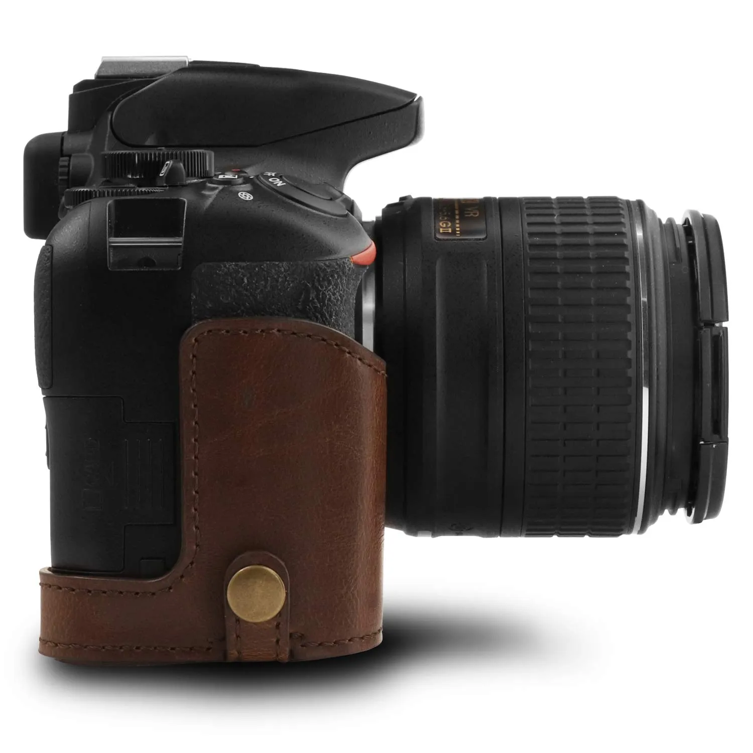 MegaGear Ever Ready custodia pelle Nikon D3500 marrone scuro