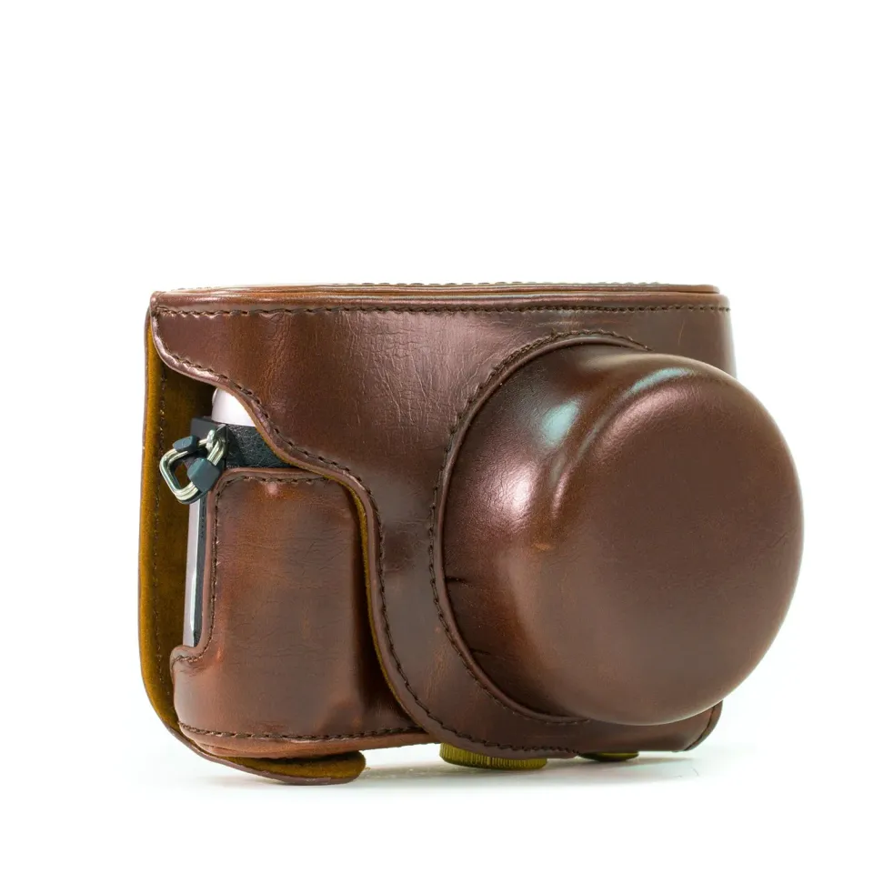 MegaGear MG541 Custodia Flip per Panasonic Lumix Marrone Scuro
