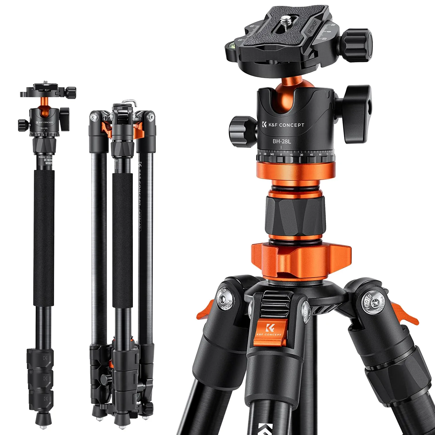 K&F Concept S225A3 Treppiede 190cm 8kg con Testa Sferica