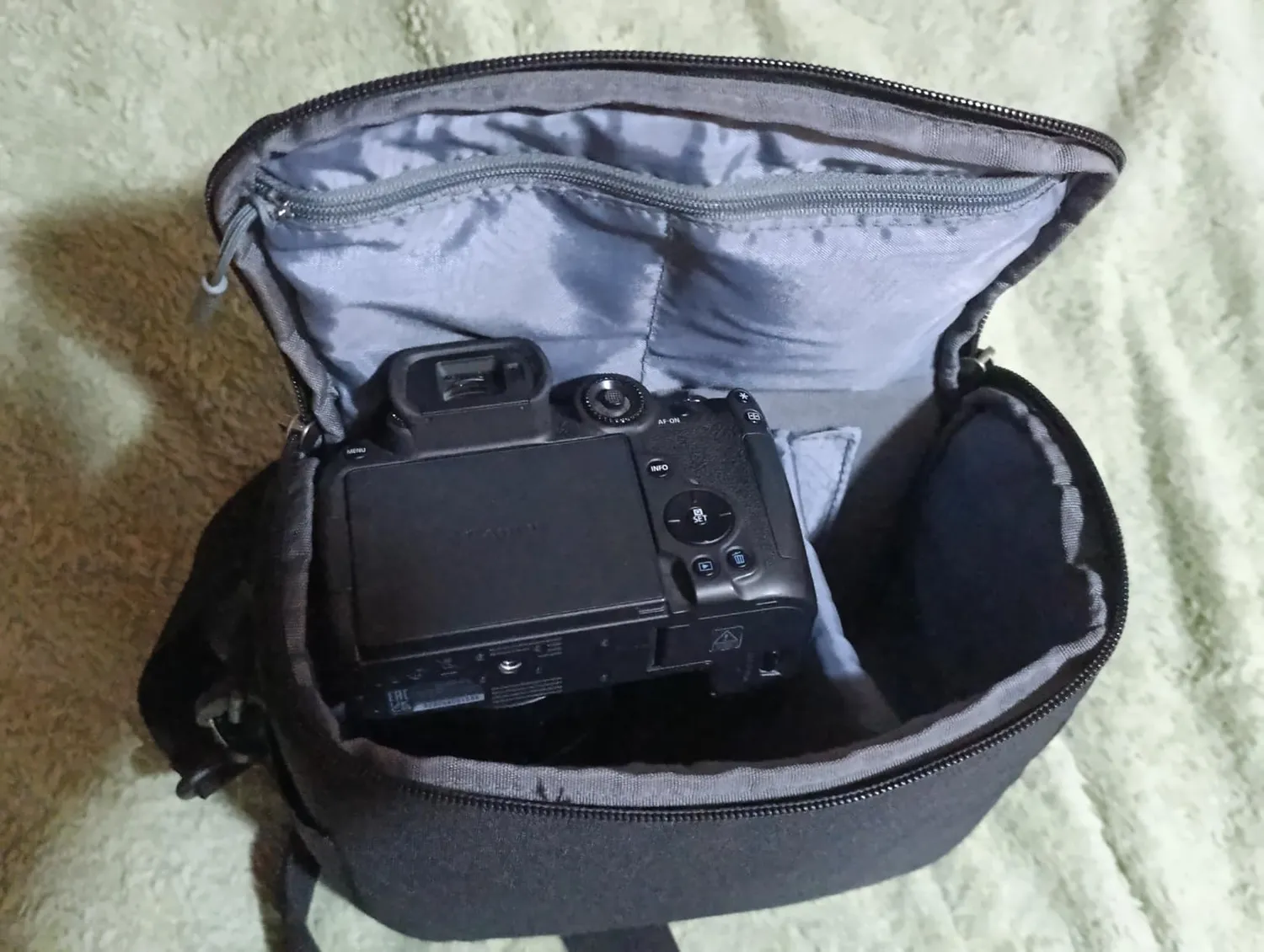K&F Concept borsa fotocamera tracolla azzurra DSLR mirrorless