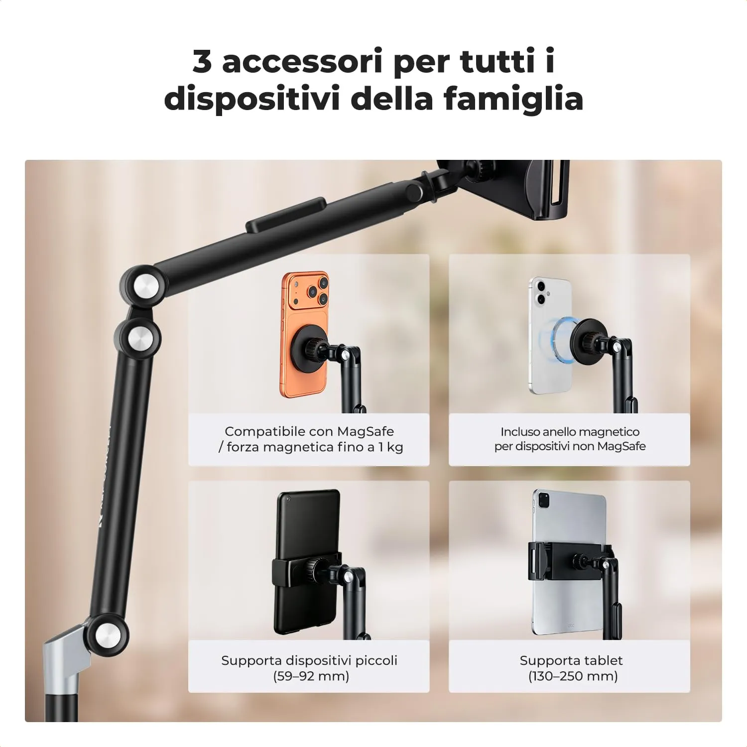 K&F Concept supporto pavimento tablet telefono regolabile